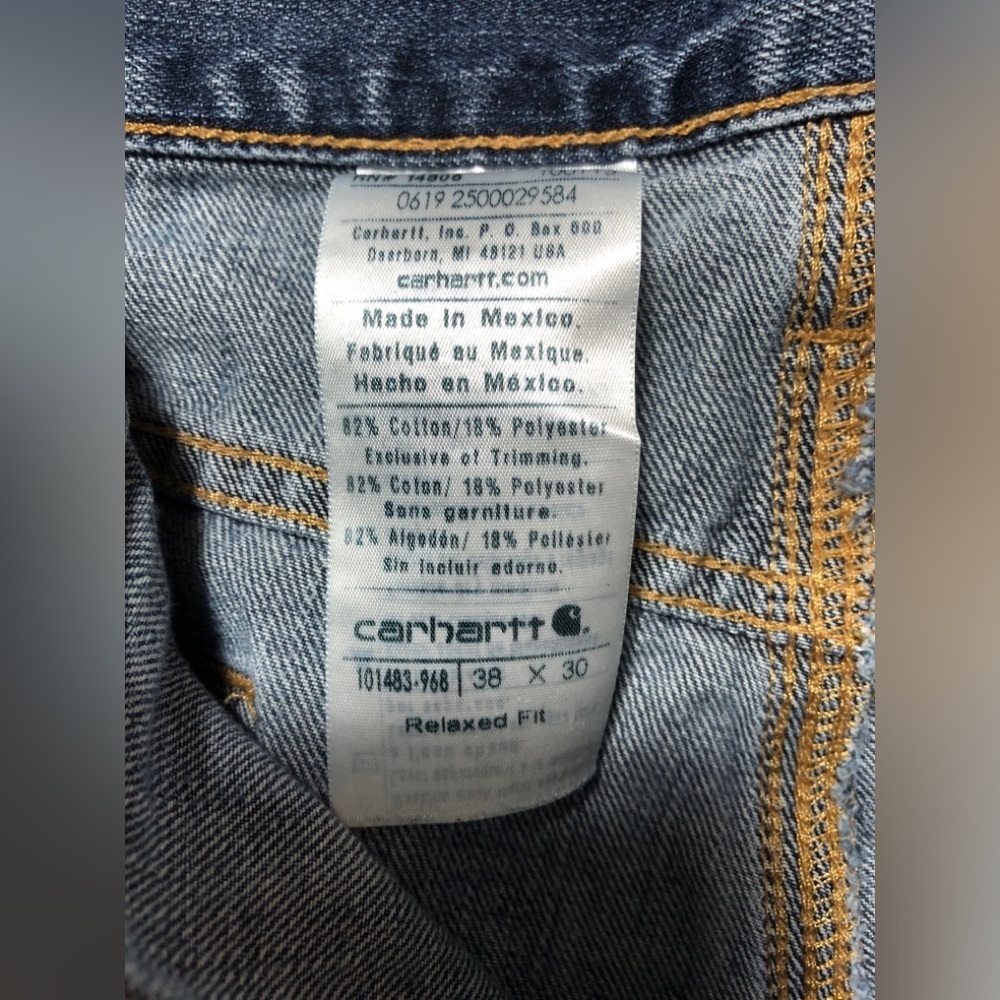 🪺Carhartt Distressed Relaxed Fit Blue Denim Jeans - Picture 3 of 13